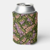 Retro Boho Groen Schattige Bloemen Aangepast 50ste Blikjeskoeler (Blikje Achterkant)