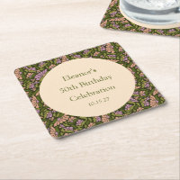 Retro Boho Groen Schattige Bloemen Aangepast 50ste