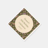 Retro Boho Groen Schattige Bloemen Aangepast 50ste Servet (Hoek)