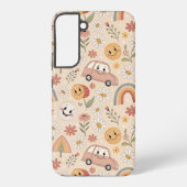 Retro Boho – Groovy 70s patroon Samsung Galaxy Hoesje (Achterkant)