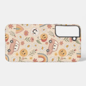 Retro Boho – Groovy 70s patroon Samsung Galaxy Hoesje (Achterkant horizontaal)
