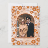 Retro Boho Groovy Arched Photo Wedding Kaart (Achterkant)
