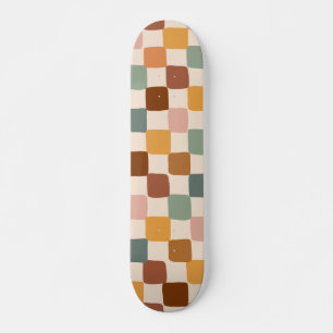 Retro Boho Groovy Gecontroleerd Colorful Bohemian Persoonlijk Skateboard