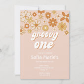 Retro Boho Groovy One Boho First Birthday Kaart (Voorkant)