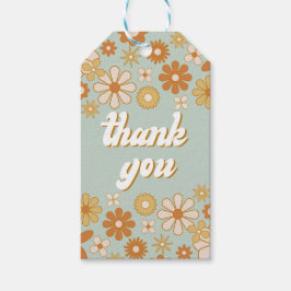 Retro Boho Groovy One Hippie Dank je Cadeaulabel