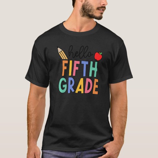 Retro Boho Hallo 5e graad T-shirt (Voorkant)
