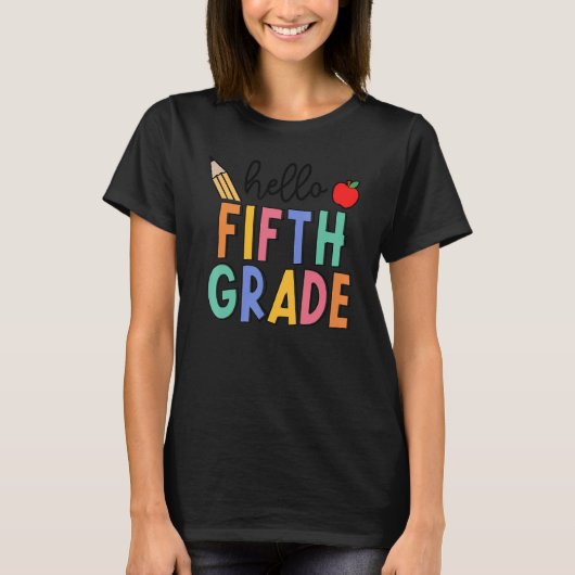 Retro Boho Hallo 5e graad T-shirt (Voorkant)