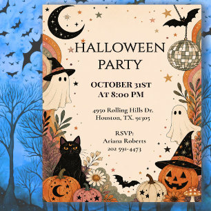 Retro Boho Halloween-feestviering Kaart
