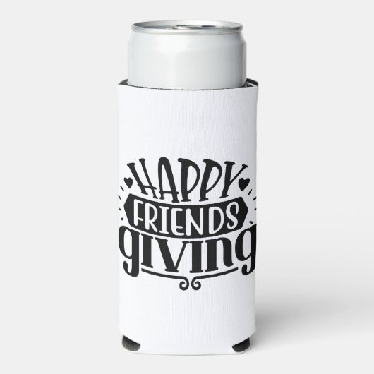 Retro Boho Happy friendsgiving Seltzer Blikjeskoeler (Seltzer Voorkant)