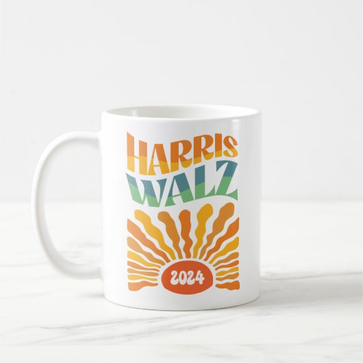 Retro Boho Harris Walz 2024 Koffiemok (Links)