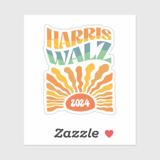 Retro Boho Harris Walz 2024 Sticker (Vel)