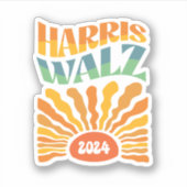 Retro Boho Harris Walz 2024 Sticker (Voorkant)