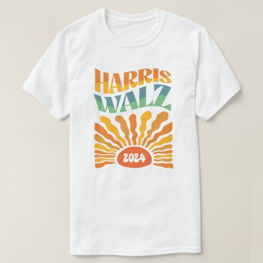 Retro Boho Harris Walz 2024 T-shirt (Design voorkant)