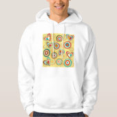 Retro Boho Harten en Cirkels 70s Groovy Patroon Hoodie (Voorkant)
