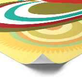 Retro Boho Harten en Cirkels 70s Groovy Patroon Poster (Hoek)