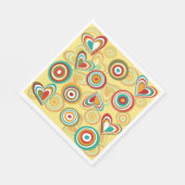 Retro Boho Harten en Cirkels 70s Groovy Patroon Servet (Hoek)