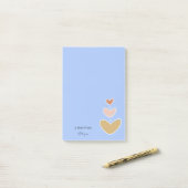 Retro Boho Hearts Pastel Blauw Post-it® Notes (Op bureau)