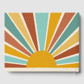 Retro Boho Hier komt het Son Baby shower Gastenboek (Achterkant)