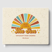 Retro Boho Hier komt het Son Baby shower Gastenboek (Voorkant)