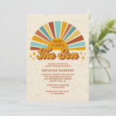 Retro Boho Hier komt het Son Baby shower Kaart (Staand voorkant)