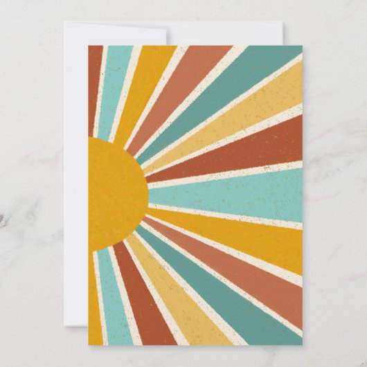 Retro Boho Hier komt het Son Baby shower Kaart (Achterkant)