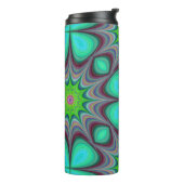 Retro Boho Hippie Groene Klaver Psychedelic Mandal Thermosbeker (Gedraaid links)