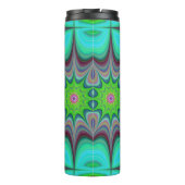Retro Boho Hippie Groene Klaver Psychedelic Mandal Thermosbeker (Achterkant)