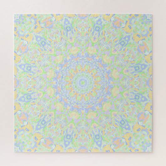 Retro Boho Hippie Trippy Pastel Mandala Legpuzzel (Verticaal)