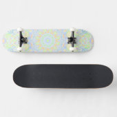 Retro Boho Hippie  Trippy Pastel Mandala Persoonlijk Skateboard (Horizontaal)