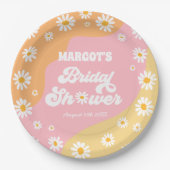 Retro Boho Hippy Daisy Vrijgezellenfeest Decoratie Papieren Bordje (Voorkant)