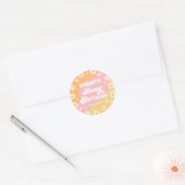 Retro Boho Hippy Daisy Vrijgezellenfeest Favor Ronde Sticker (Envelop)