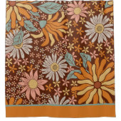 Retro Boho Kameel Bloemmotief Douchegordijn (Voorkant)