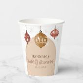 Retro Boho Kerst Bal Ornament Bruidsfeest Papieren Bekers (Voorkant)