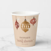 Retro Boho Kerst Bal Ornament Bruidsfeest Papieren Bekers (Voorkant)