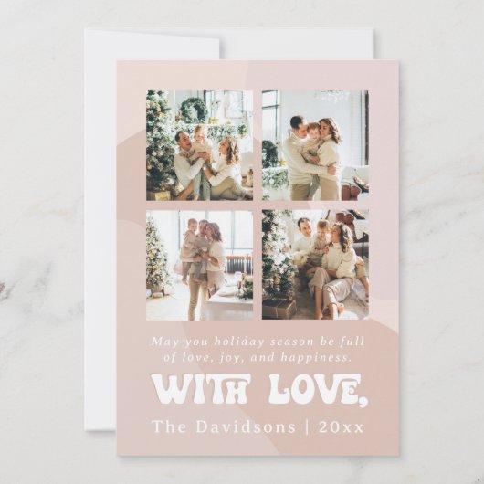 retro boho kerstkaart 70's kerstgroet kaart (Achterkant)