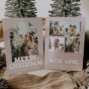 retro boho kerstkaart 70's kerstgroet kaart