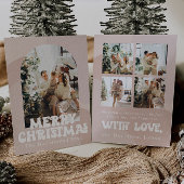 retro boho kerstkaart 70's kerstgroet kaart