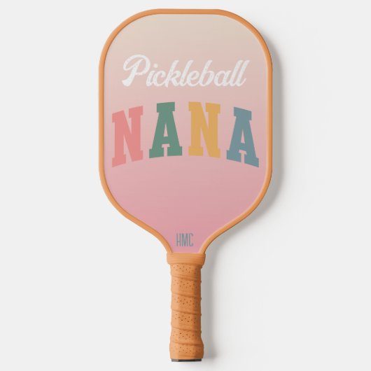 Retro Boho kleuren Nana gepersonaliseerd Pickleball Paddle (Voorkant)