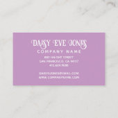 Retro Boho Lila en Greenery Floral Visitekaartje (Achterkant)