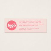 Retro boho logo blush roze dank u insert kaart (Achterkant)