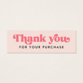 Retro boho logo blush roze dank u insert kaart (Voorkant)