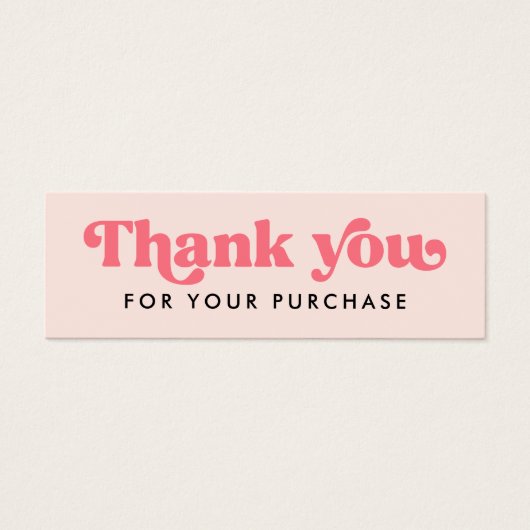 Retro boho logo blush roze dank u insert kaart (Voorkant)