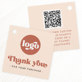 Retro boho logo QR terracotta dank u hang labels
