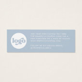 Retro boho logo stoffig blauw dank u insert kaart (Achterkant)