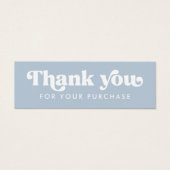 Retro boho logo stoffig blauw dank u insert kaart (Voorkant)