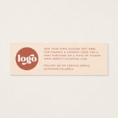 Retro boho logo terracotta dank u kaart invoegen (Achterkant)