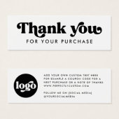 Retro boho logo wit dank u insert kaart (Voorkant /achterkant)