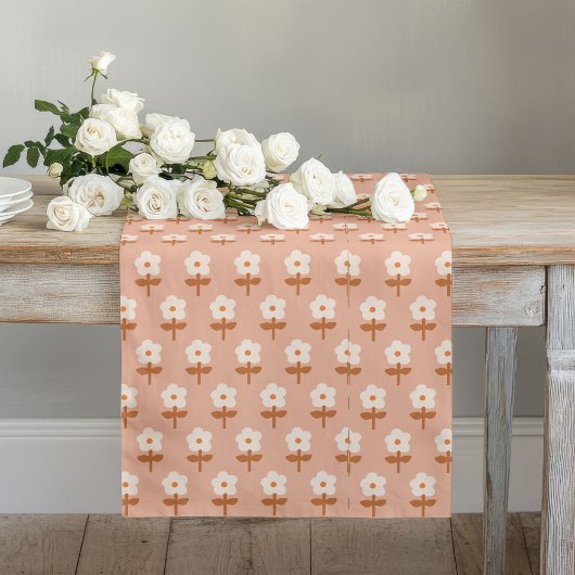 Retro Boho Loper Bruin Groen Bloemige Sfeer