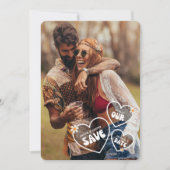 Retro Boho Madeliefje Foto Save The Date Kaart (Voorkant)