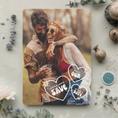 Retro Boho Madeliefje Foto Save The Date Kaart